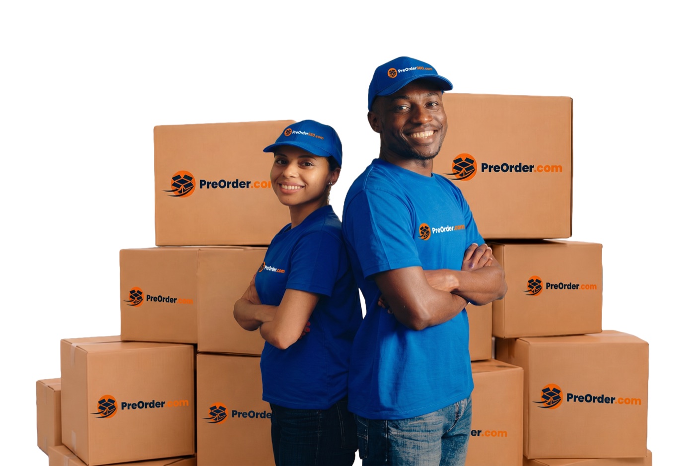 PreOrder360 team with branded boxes