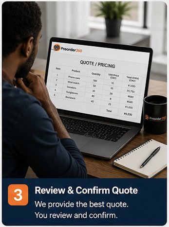 Reviewing a quote on laptop