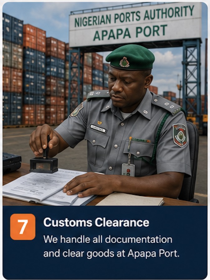 Customs clearance at Nigerian port